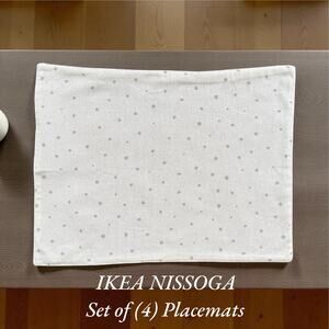 IKEA NISSOGA Gray & White Reversible Placemats 17 ¾x13 ¾ " Set of (4)